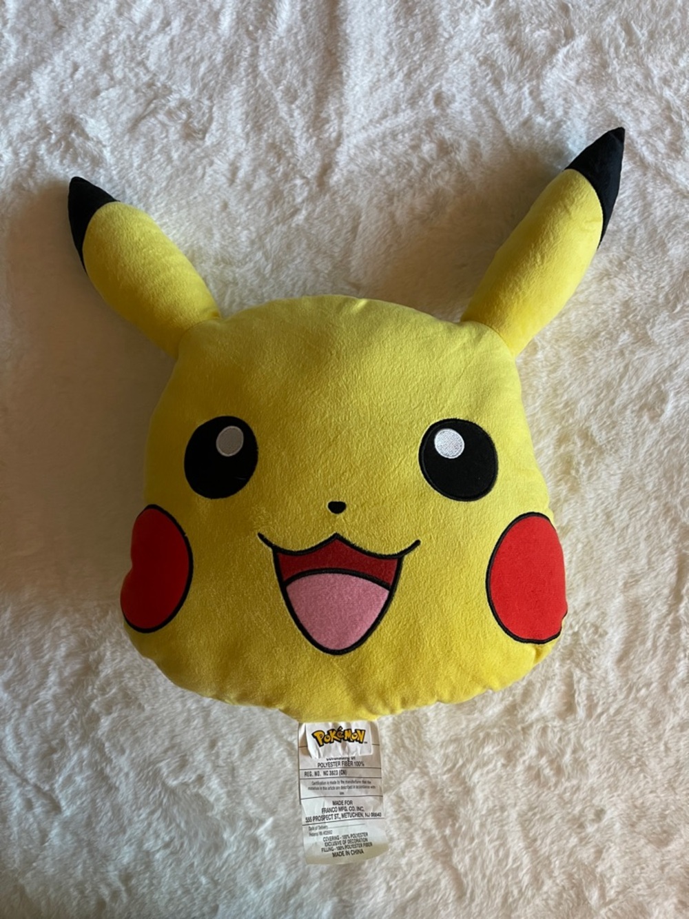 Pikachu Plush Pillow - Yellow  12”